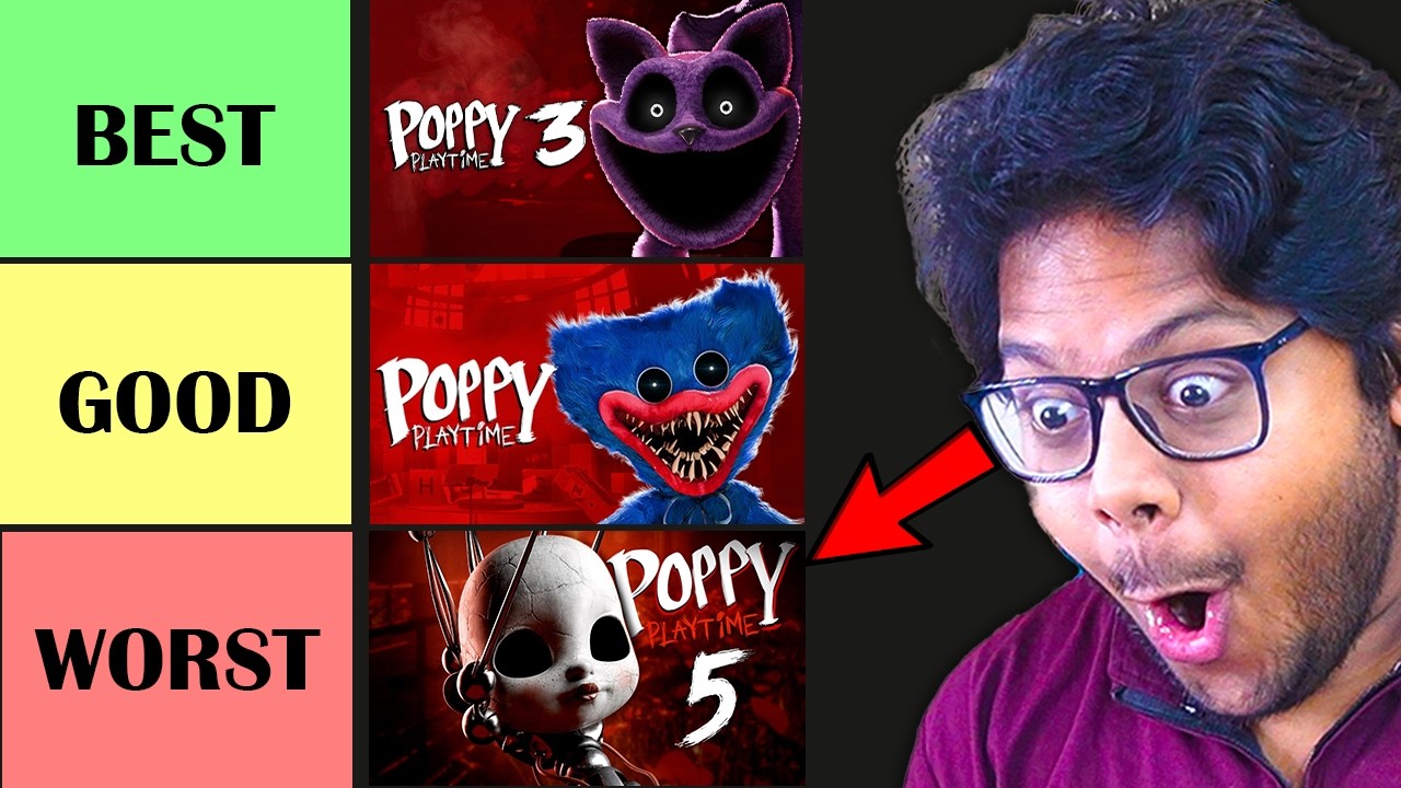 I Ranked EVERY POPPY PLAYTIME GAMES from Chapter 1 to 5 | AYUSH MORE 😱