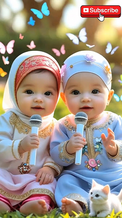 CUTE BABY TWINS YA ROBBIBIL MUSTOFA #prayer #islamic children's songs #prayer of the prophet #pra...