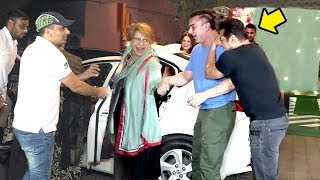 Salman & Sohail's CUTE Moment Doing MASTI With Mother Helen At Salman Khan's Diwali Party 2018