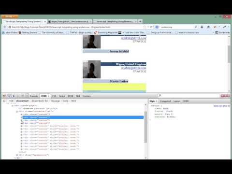 4. Javascript Templating - Using Underscore to output the template