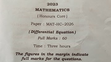 Bsc 2nd sem math honours questions paper || differential equations || Guwahati University ||