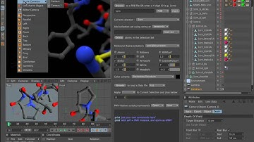 ePMV Intro: molecular modeling in C4D. (4 min. introduction to the embedded Python Molecular Viewer)