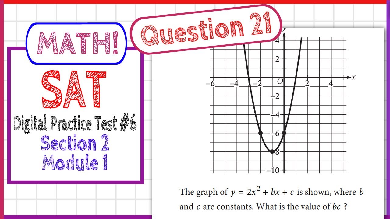 Question 21 in SAT Digital Practice Test #6, MATH Section 2 Module 1 ...