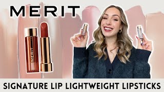 MERIT Signature Lip Lightweight Lipsticks | SWATCHES! & REVIEW | #meritminimalist