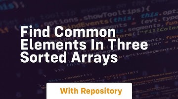find common elements in three sorted arrays