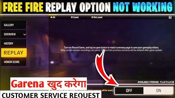 How To On Replay In FF Max | Free Fire Replay Option Problem