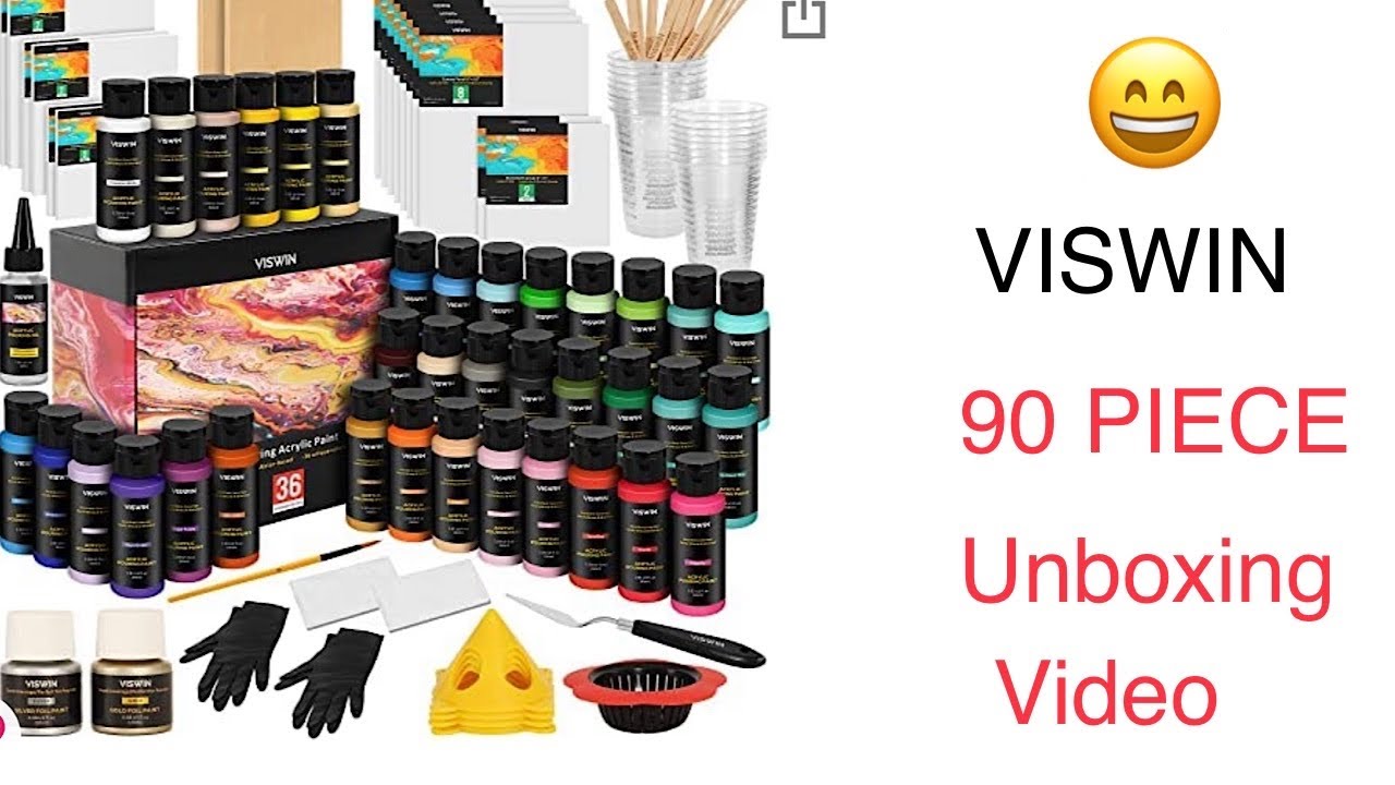ACRYLIC PAINT POURING KIT UNBOXING - See what you get and what you