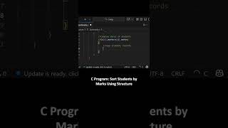 Sort Students by Marks Using Structure in C | Array of Structures Program #CProgramming  #coding