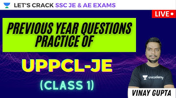 Previous Year Questions Practice | UPPCL-JE  | Class -1 | Target SSC JE & AE 2020 | Vinay Gupta