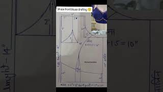 34 Size Front Blouse Drafting | Perfect Fitting Cutting Method | #shortsfeed #shortvideo #viralvideo