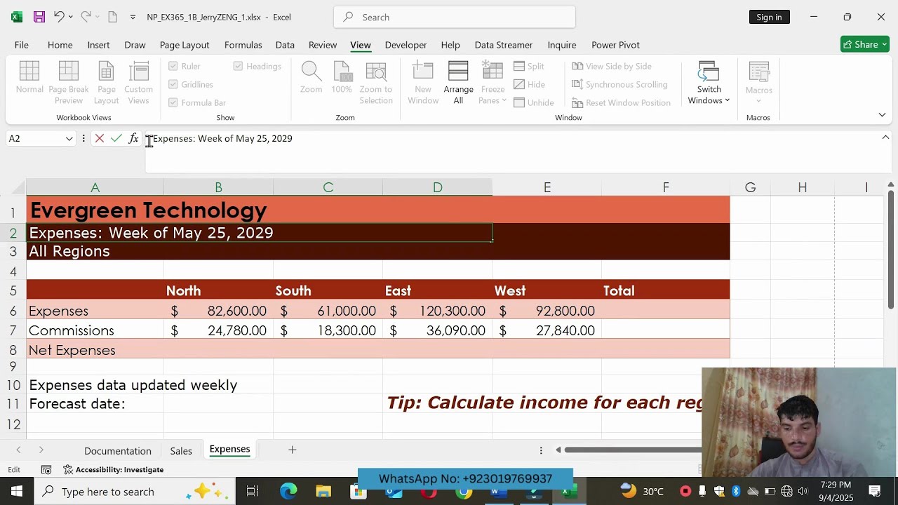 New Perspectives Excel 365 | Module 1: SAM Project B | Evergreen Technology