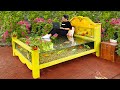 Crazy idea from cement and glass make beautiful outdoor aquarium bed