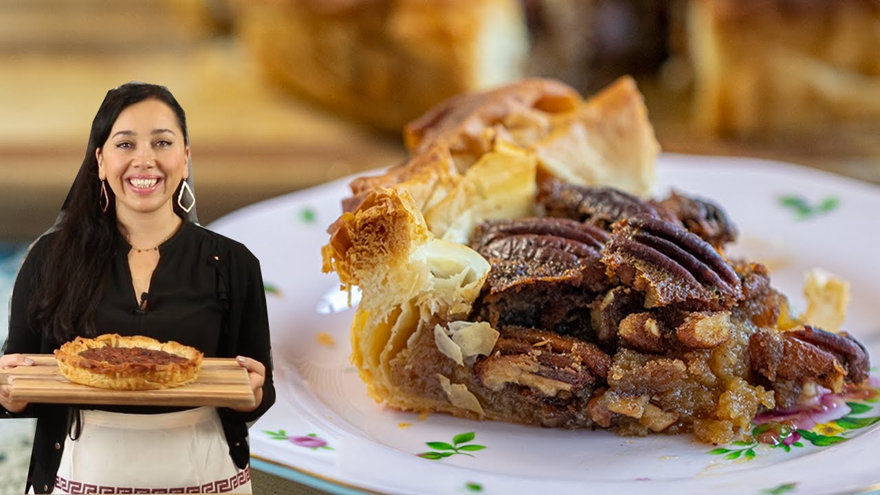 The Best Pecan Pie Recipe/ No Corn syrup!  (with a  flaky PHYLLO Crust!)