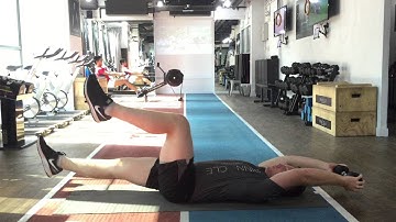 Dumbbell Loaded Deadbug and Curl Hold