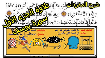 قراءة الجزء الأول مع شرح المفردات لسورة يوسف من الآية 01 إلى الآية 22/ السنة: أولى باكالوريا