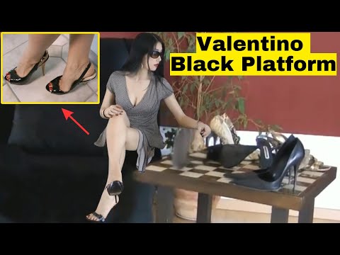 Valentino black platform heels (PEEPTOES) Try On Haul | By Goddess Leyla