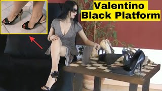 Valentino black platform heels (PEEPTOES) Try On Haul | By Goddess Leyla