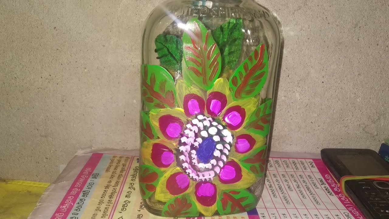 How To Paint Glass Bottle Decoration Art using waste Win Glass Bottle