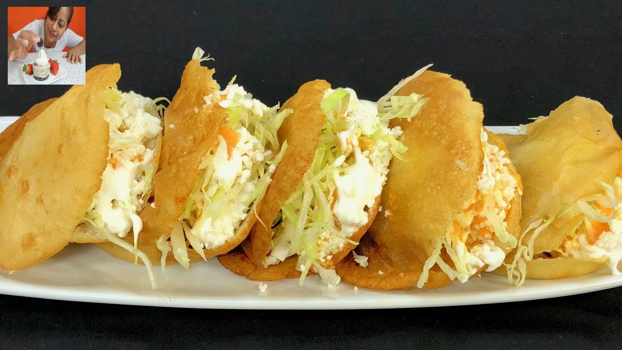 GORDITAS INFLADITAS FRITAS con CHICHARRÓN PRENSADO - Receta FÁCIL y Deliciosa!