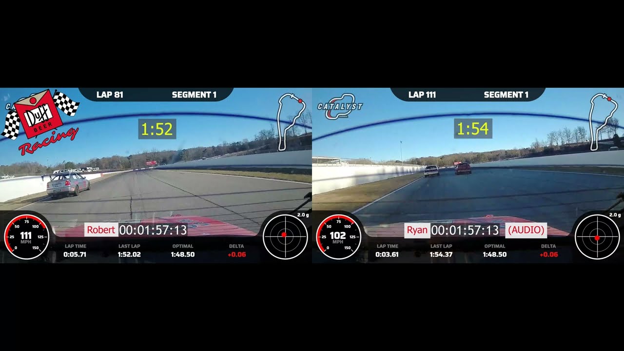 2025 LeMons Road Atlanta - Duff Beer Racing (Robert and Ryan Lap Comparison)