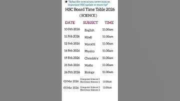 📅 Maharashtra HSC 2026 Science Tentative Time Table OUT!🔥#hsc2026#science #shorts #trending#ytshorts