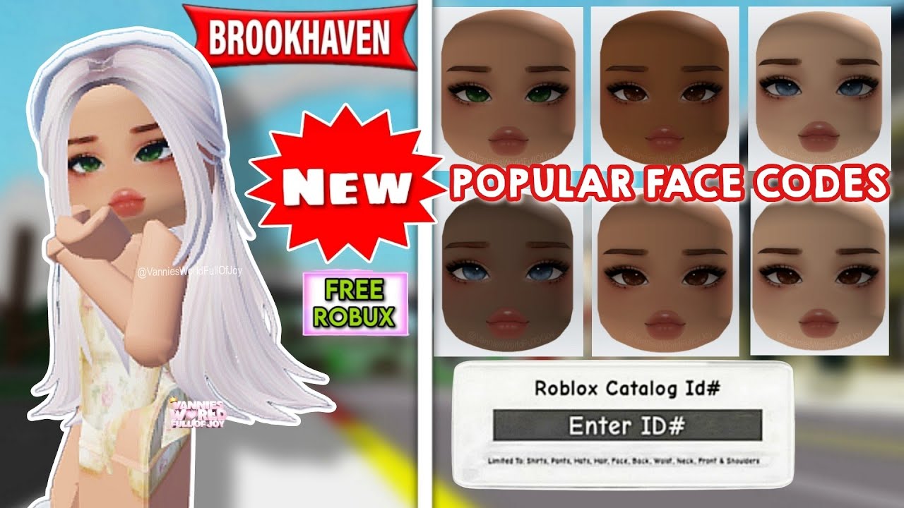 POPULAR FACE ID CODES FOR BROOKHAVEN 🏡RP 🤩✨