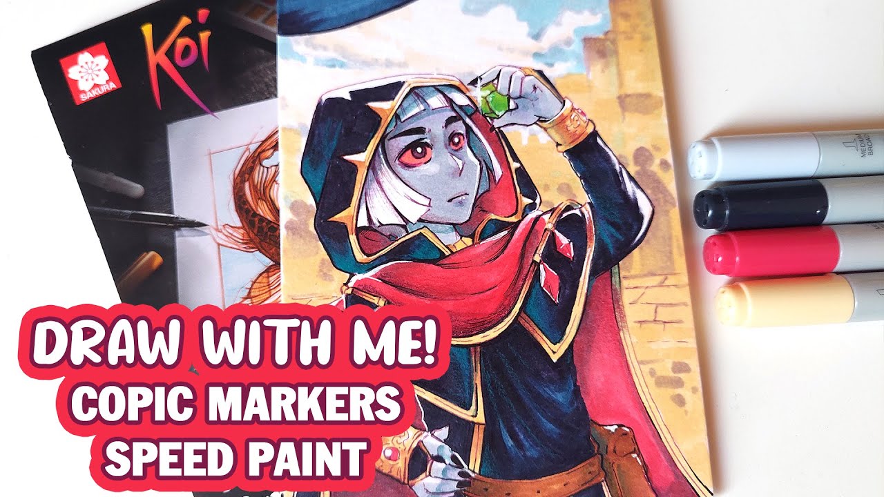 [Draw with me!] - Copic Markers speed paint [OC Recifer] - YouTube