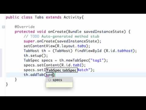Android Application Development   85   Setting up the TabHost in Java