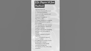 BSc physics 1st semester practical syllabus (PHY103).