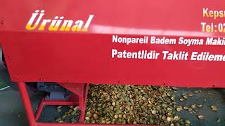 NONPAREİL BADEMİ (el ile kırılan,cıtır badem) YEŞİL KABUK SOYMAVE AYIKLAMA MAKİNESİ