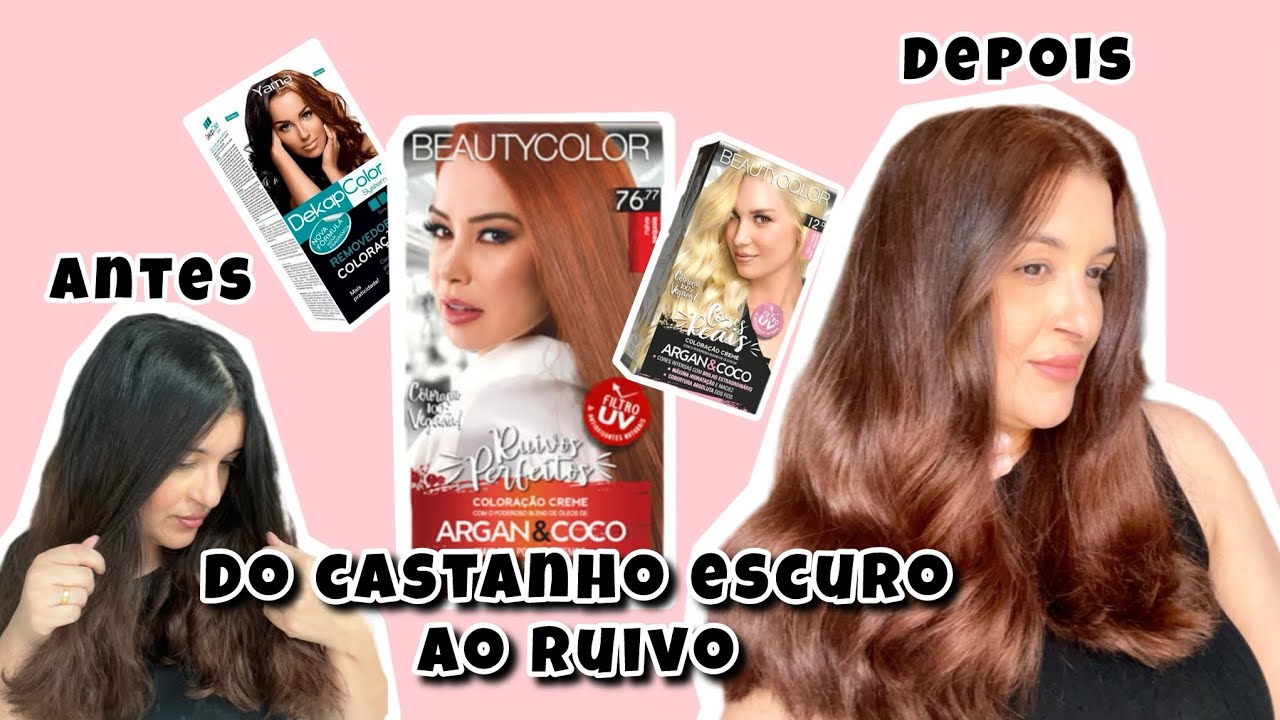 DO CASTANHO AO RUIVO ACOBREADO SEM DESCOLORIR / Beauty color 76.77 ruivo sequoia