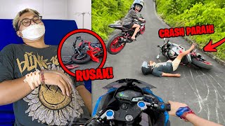 PARAH!!! PERTAMAKALI CRASH MOTOR HANCUR LAGI TOURING KE GUNUNG!!! MASUK RUMAH SAKIT!!!