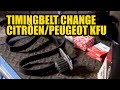 How to replace a timing belt on a peugeotcitron 14 16v kfu engine