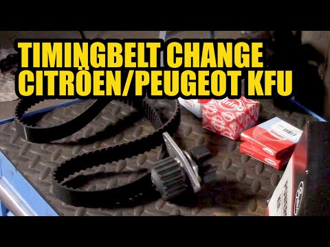 How to replace a timing belt on a Peugeot/Citroën 1.4 16v KFU engine.