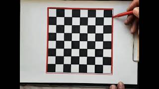 How to make a checkers board game | amazing cardboard game | paper craft | drawing board game