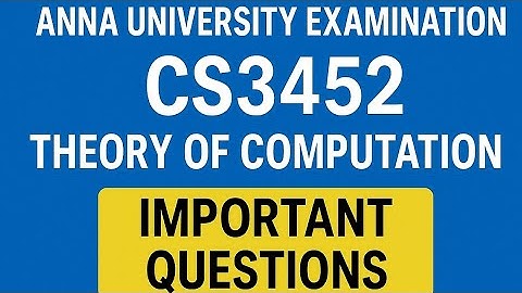 CS3452|Theory of Computation|Important Questions💯💯💯|@Toppersacademytamil