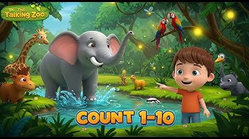 Counting Jungle Animals | Learn Numbers 1 to 10 with Fun Animal Cartoon for Kids