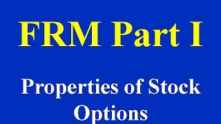 FRM Part I - Properties of Stock Options Part I(of 3)