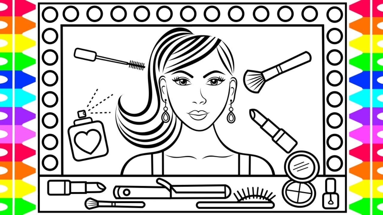 face coloring pages for makeup