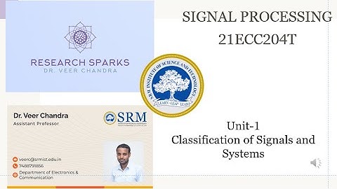 unit 1 Classification of Signals and Systems
