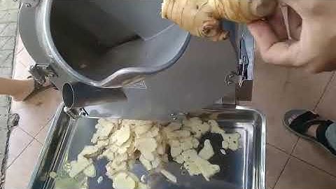 Máy thái lát củ gừng làm mứt, máy cắt lát gừng làm mứt tự động SH 100