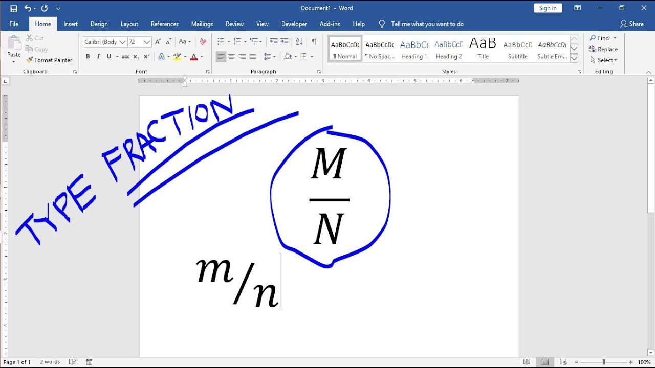 how to type fraction in MS Word 30  Easy and Simple