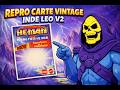 👀MASTERS OF THE UNIVERSE travail reproduction carte flying fists He-man Leo inde vintage en v2