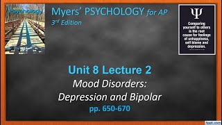 AP-DC Psychology Lecture Unit 8 Lec 2 Mood Disorders/Depression (J Porter - CWHS/LSC-Updated 2021)