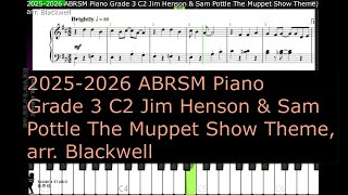 Abrsm Piano 2025 - 2026 Grade 3 C2 Jim Henson & Sam Pottle The Muppet Show Theme, Arr Blackwell