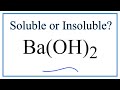 Barium Hydroxide Solubility Concepts