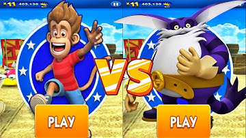 Sonic Dash - Bongo Unlocked vs Big Full Upgraded -  All 33 Characters Unlocked