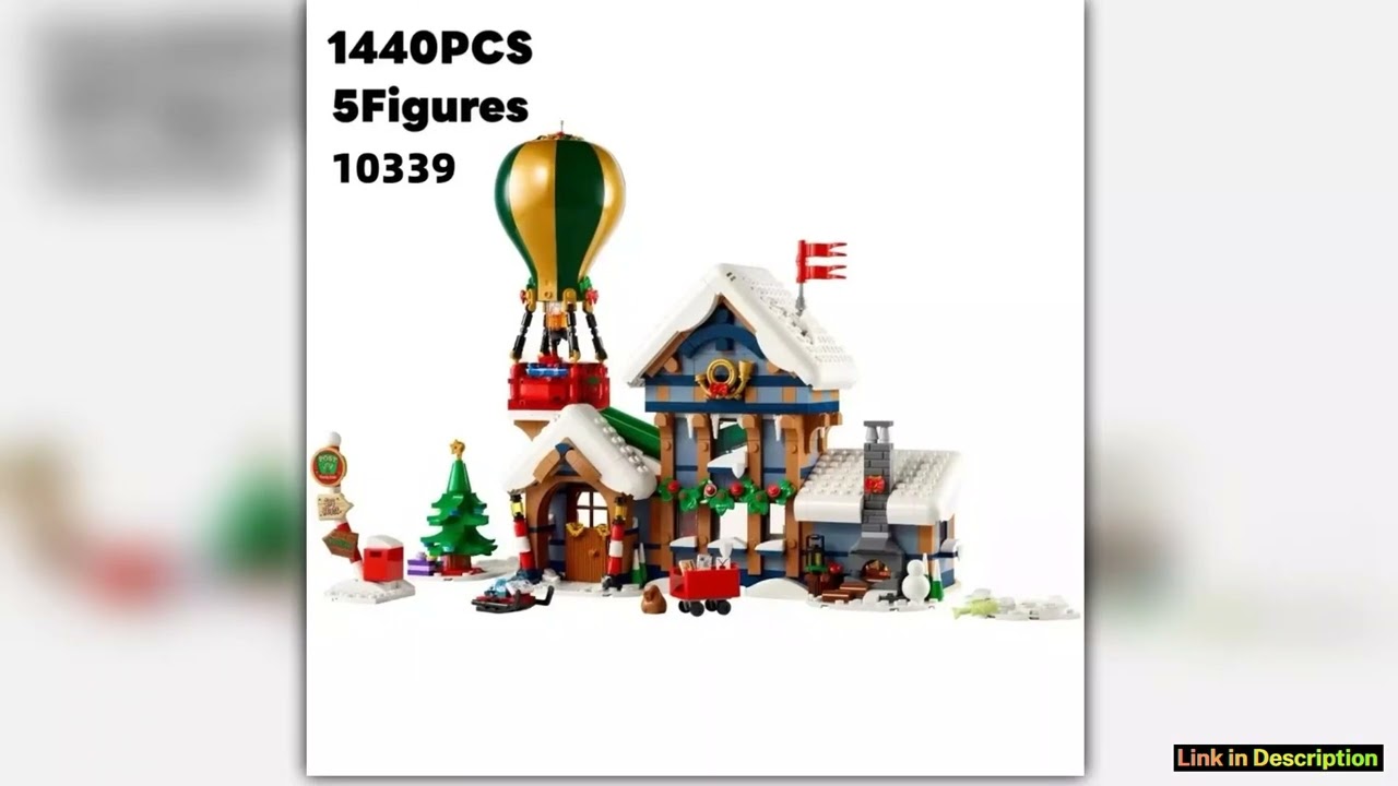 10339 Santas Post Office Winter Architecture Model Christmas Building 1440PCS Bricks Childrens Educ