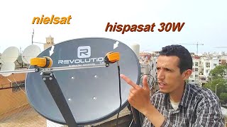 طريقة إستقبال قمر هيسباسات وقمر نايلسات على صحن ثابث بالمسطرة Nilesat et Hispasat 30W
