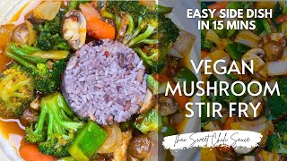 Quick and Easy Vegan Stir Fry | Thai Sweet chili Mushroom Stir Fry | Waakye with vegetable stir Fry